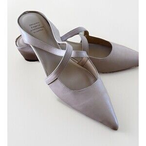 Korean Handmade Artisan Nude Pointed Toe crisscross Strap Flat Minimalist NWOT